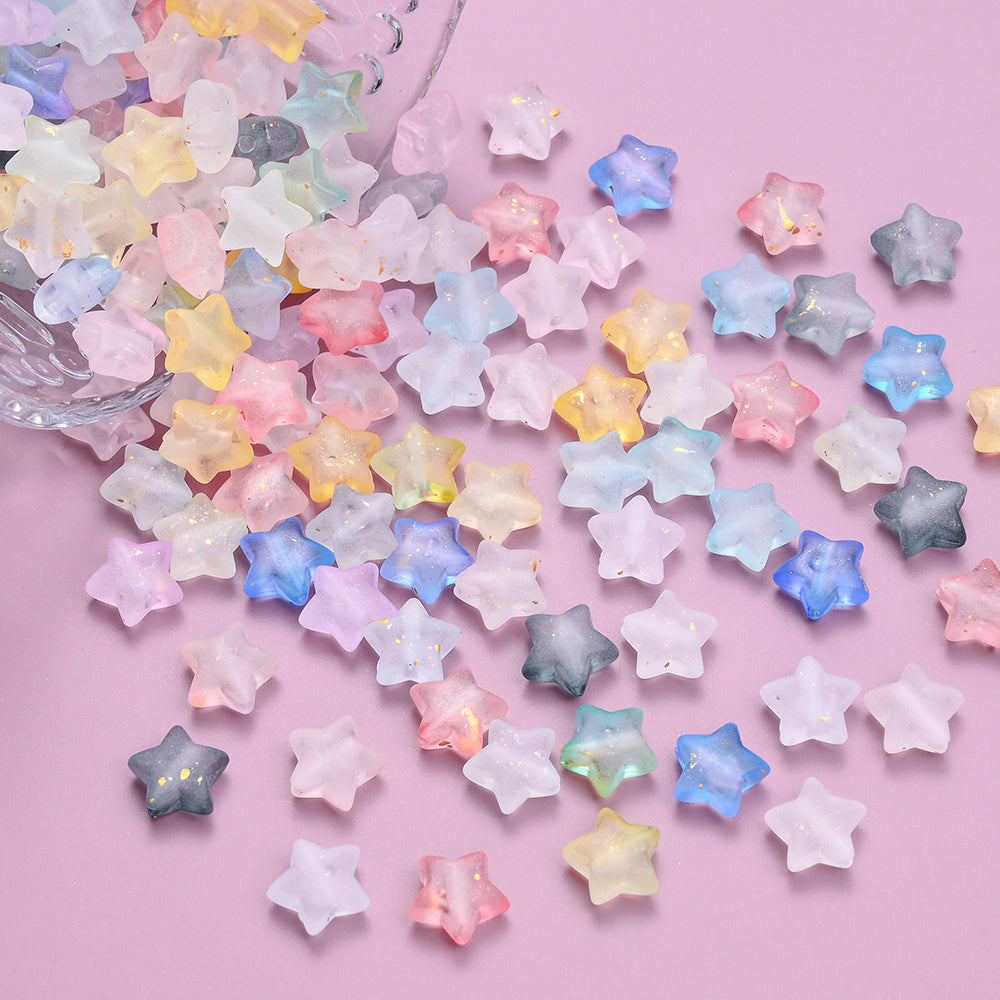 9 mm Gradient Matte Star Acrylic Beads