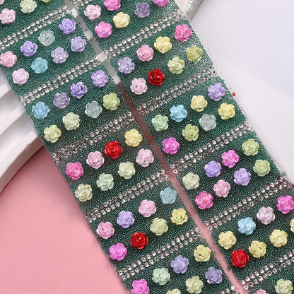 14PCS 40×30mm Flower Hot Melt Adhesive Embellishment Set