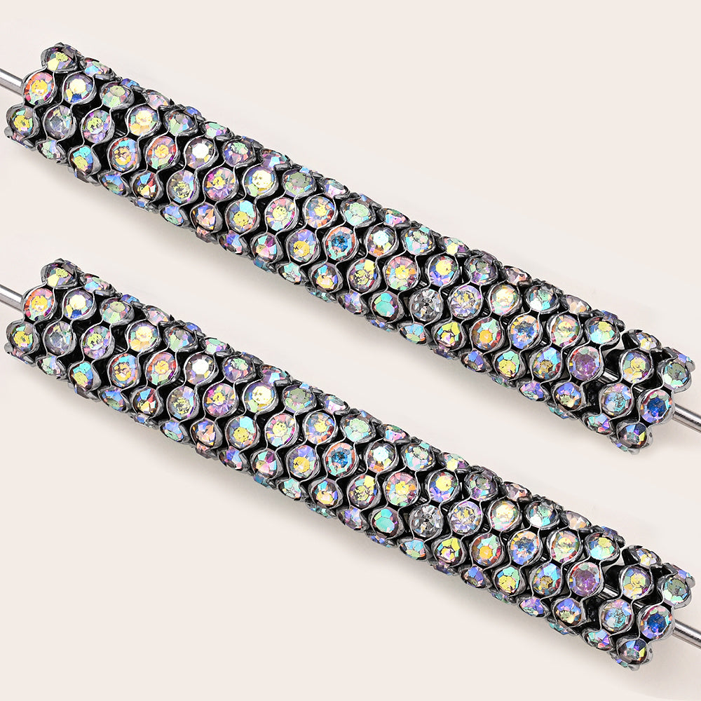 30/50pcs 12mm Wave Rhinestone Alloy Spacer Beads