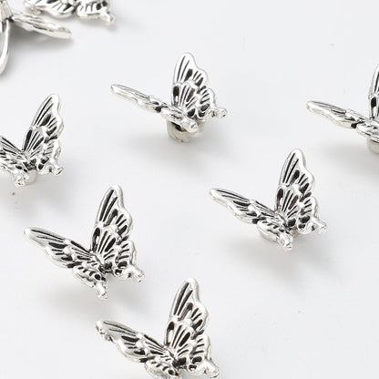 20PCS Retro Silver-Tone Hollow Butterfly Charms