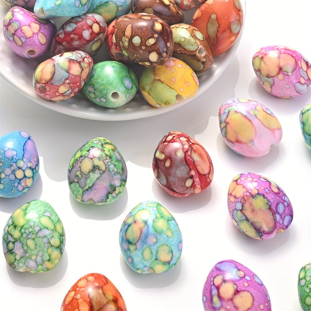 Multicolor Oval Acrylic Beads