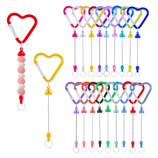 Colorful Heart Beadable Keychain Set
