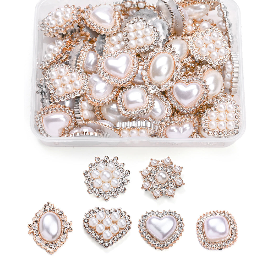 Acrylic Imitation Pearl Rhinestone Flatback Bead Set