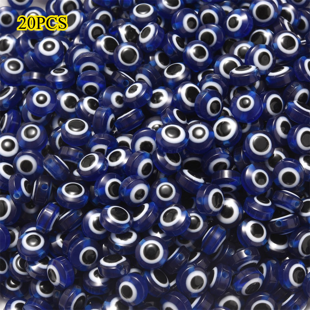 20/50pcs 6-14mm Colorful Flat Round Eye Resin Beads