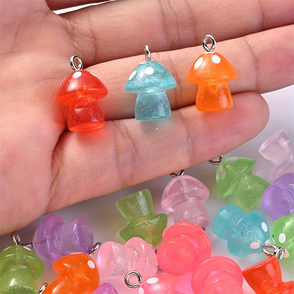 Luminous Mushroom Acrylic Charm Beads