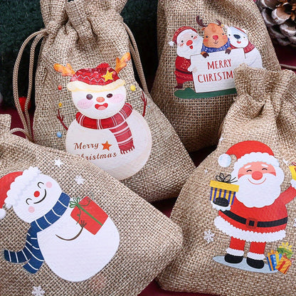 Christmas Linen Gift Bags