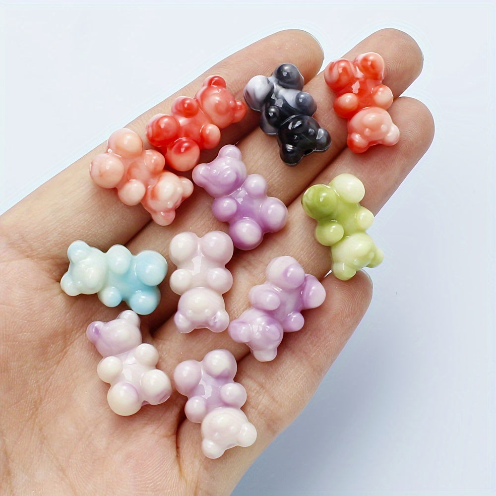 20PCS 12×19mm Two-Tone Bear Acrylic Bead Set