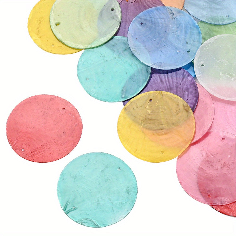 10-Piece Round Ocean Stone Pendants