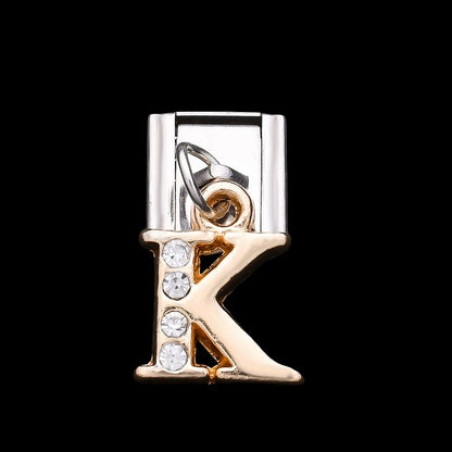 1PC Rhinestone A-Z Letter Modular Bracelet Charm Set