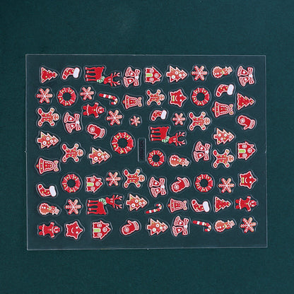 Christmas 5D Relief Nail Art Stickers