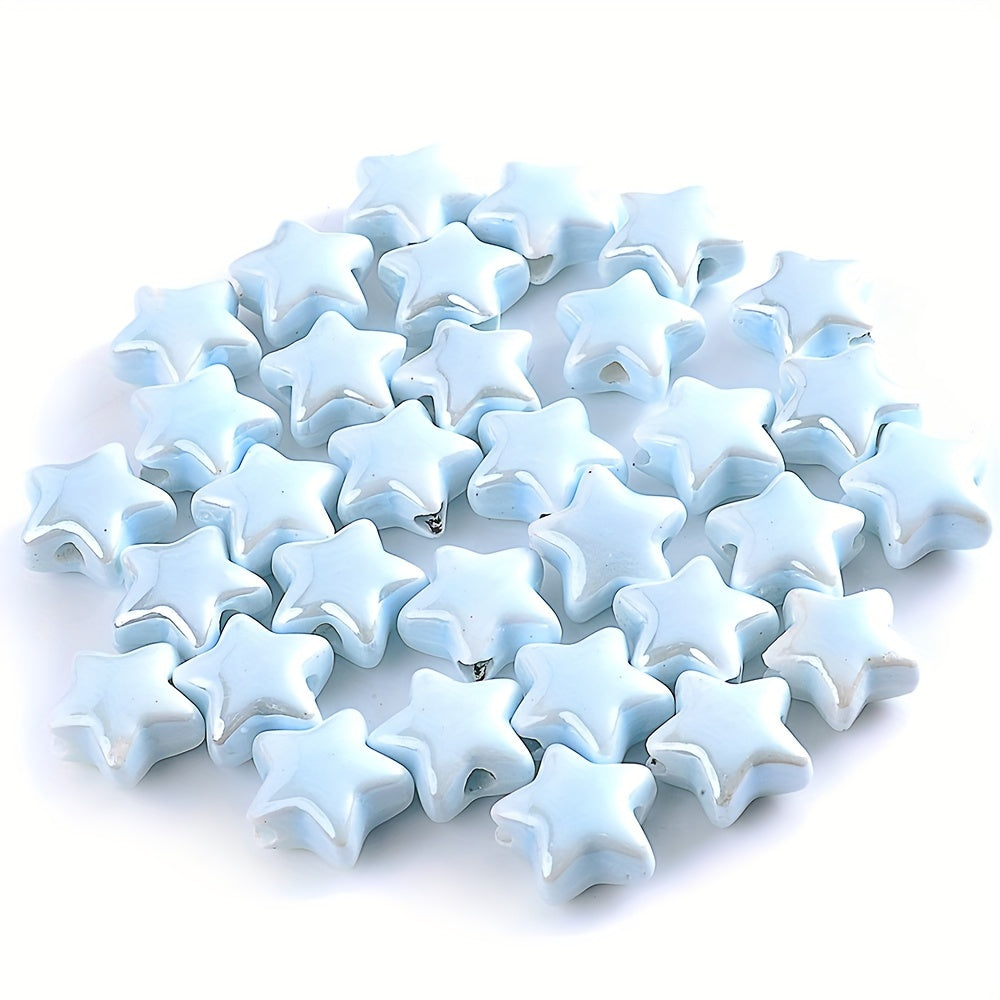 10PCS 13.5mm Multicolor Star Ceramic Bead Set