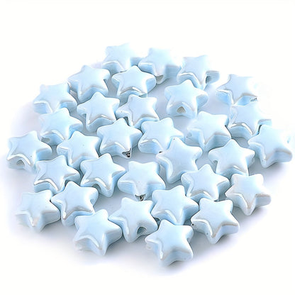 10PCS 13.5mm Multicolor Star Ceramic Bead Set