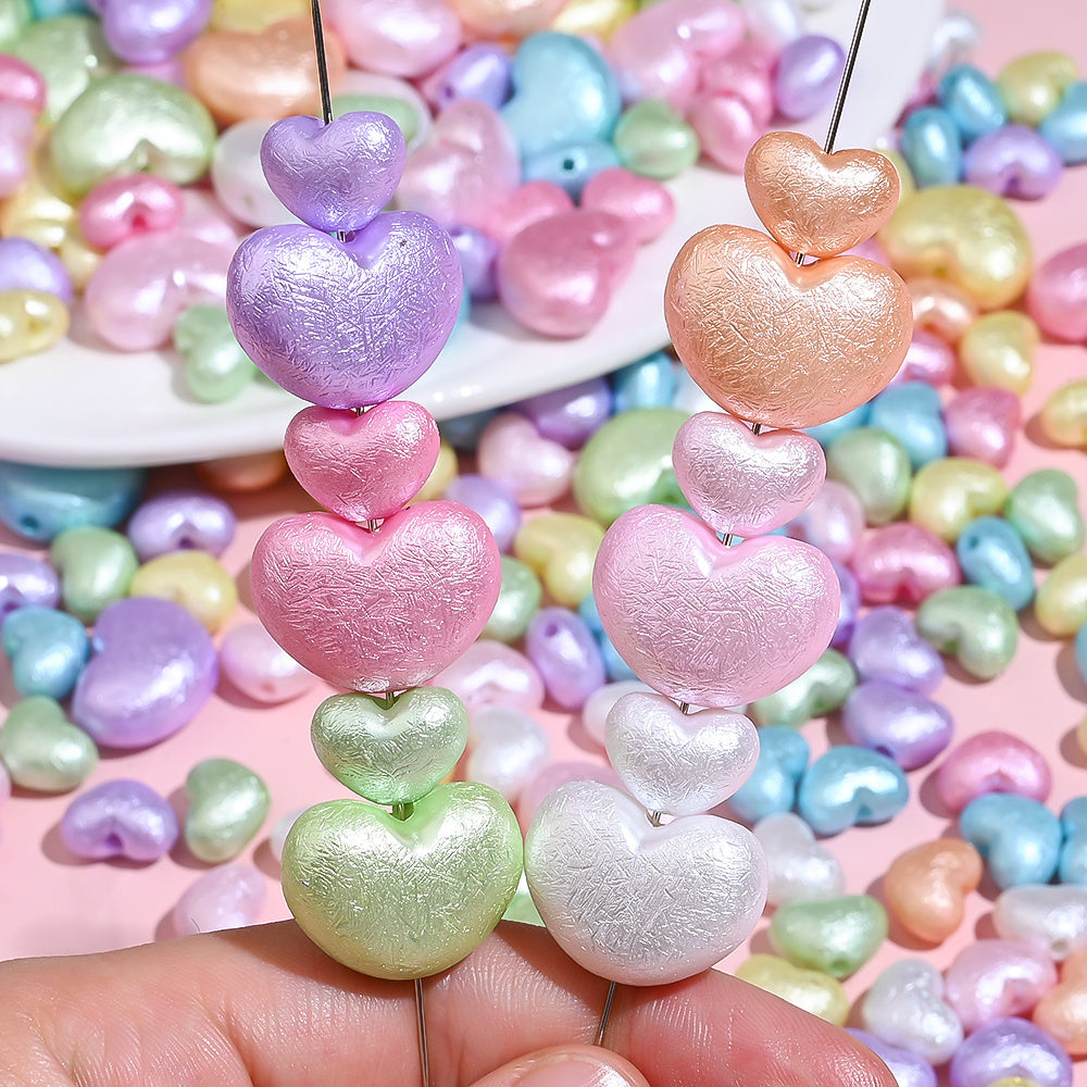 Macaron Matte Heart Spacer Beads