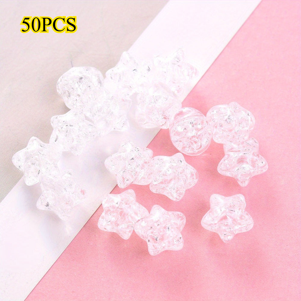 50pcs 11mm Crackle Star Acrylic Beads