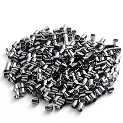 500pcs Golden & Silvery Copper Crimp End Beads
