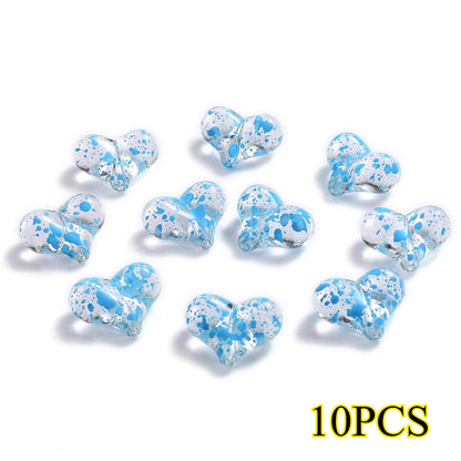 10pcs 17x21mm Starry Sky Heart Acrylic Beads
