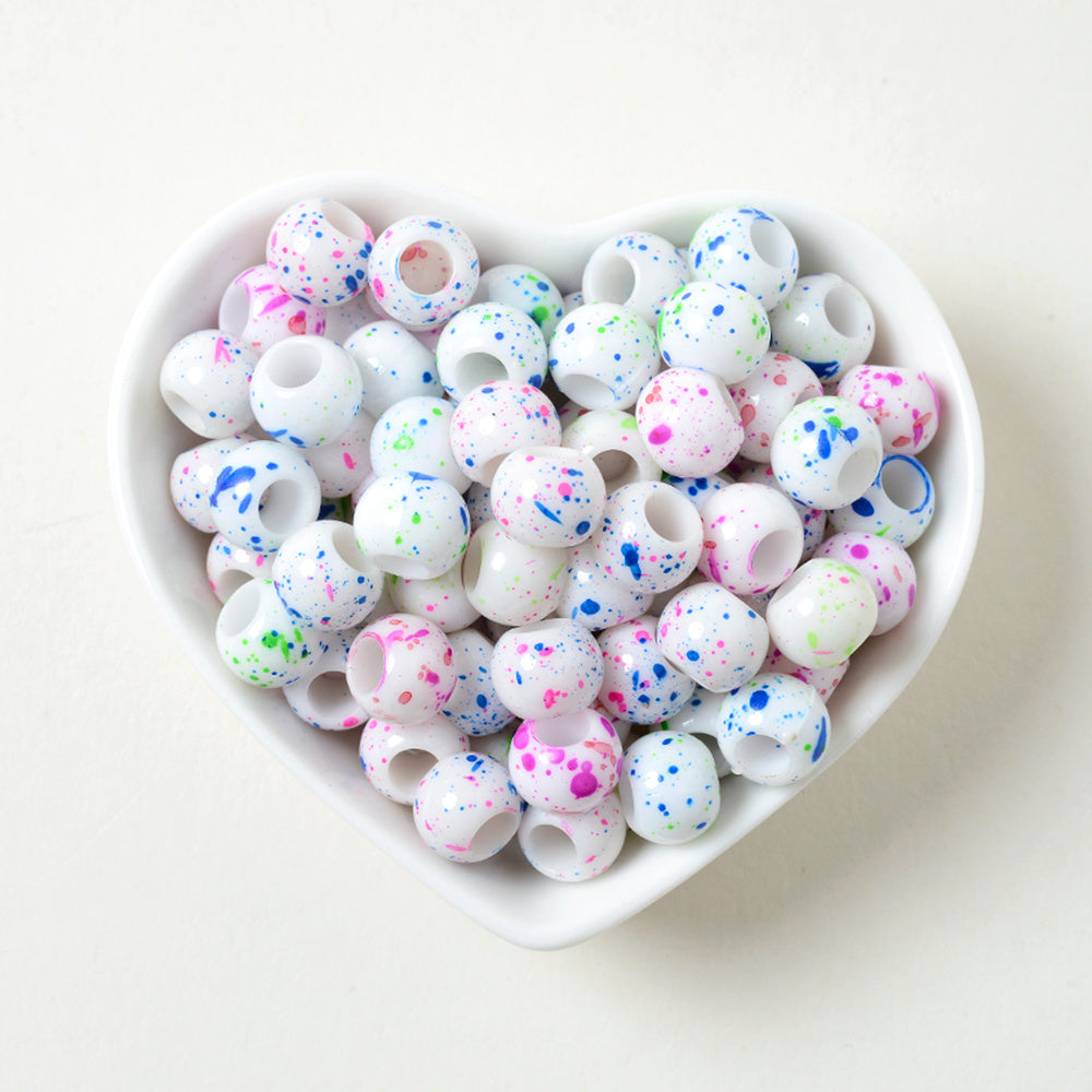 Speckled Acrylic Large Hole Beads