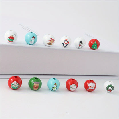 10pcs/set 16mm Christmas Wooden Beads