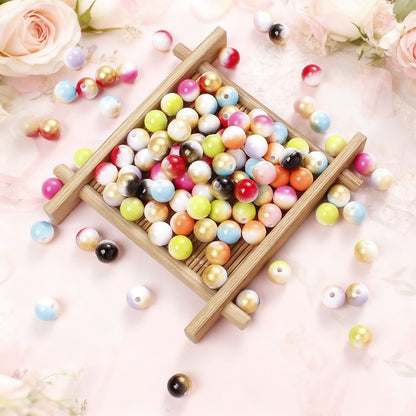 100/200pcs 6/8mm Gradient Acrylic Round Beads