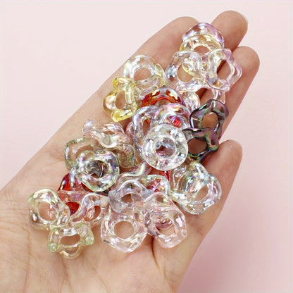 20pcs 16mm Shiny Acrylic Wave Ring Beads