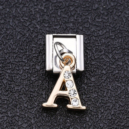 1PC Rhinestone A-Z Letter Modular Bracelet Charm Set