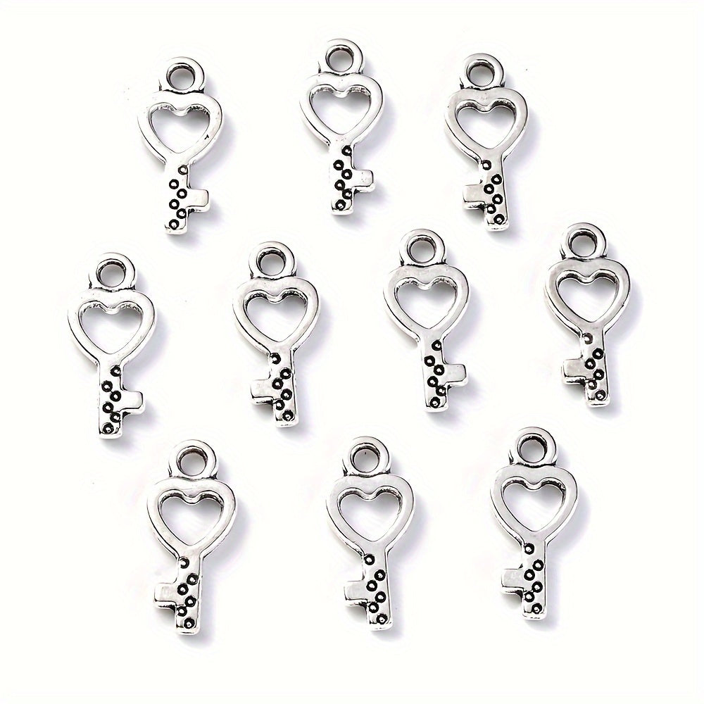 20PCS Retro Mixed Cross, Flower, Heart & Owl Metal Pendant Set
