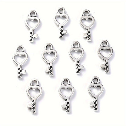 20PCS Retro Mixed Cross, Flower, Heart & Owl Metal Pendant Set