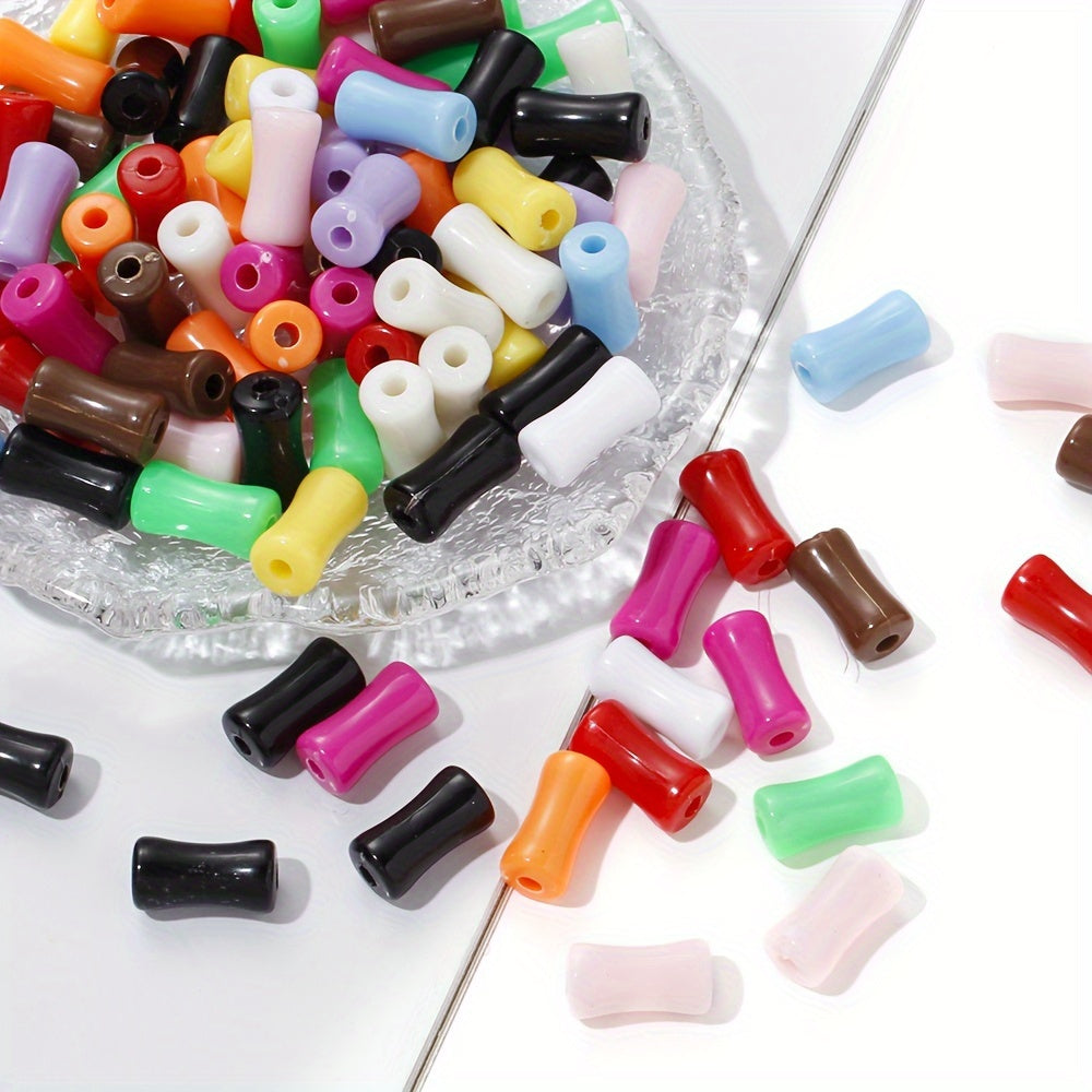 100pcs 6x14mm Acrylic Bamboo Shape Beads