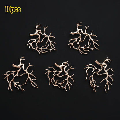 10PCS Gold & Silver Tree Branch Bead Cap Pendant Set