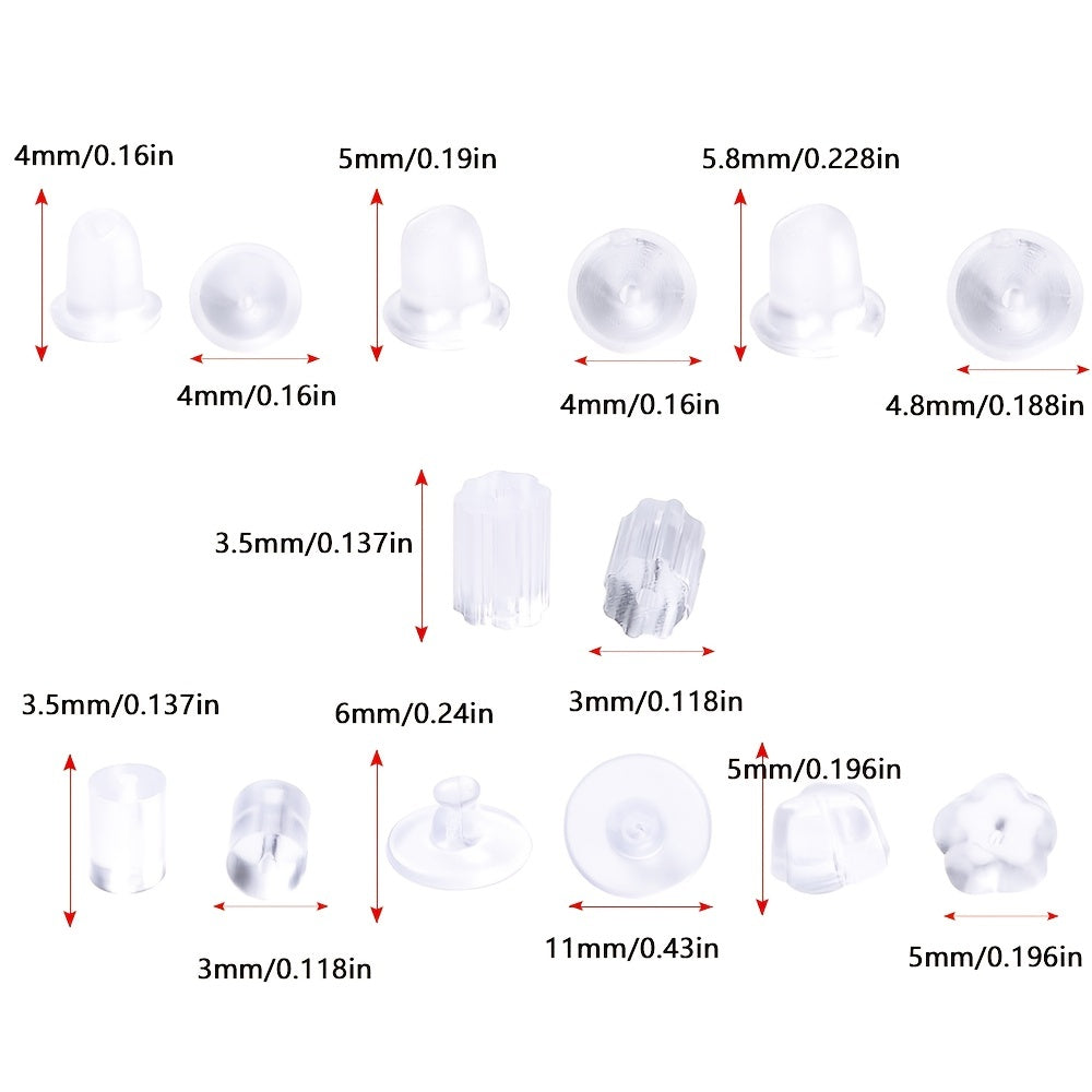 100PCS Soft Silicone Earring Back Set