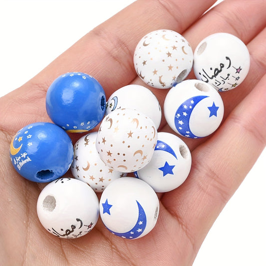 10-Piece 16 mm DIY Colored Wooden Beads