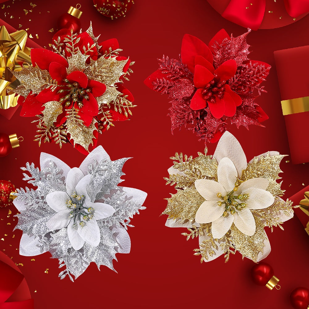 Elegant Handmade Christmas Plastic Flowers