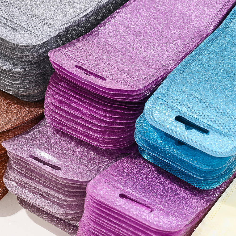 50-Piece 2.16x8.66 in Glitter Holographic Resealable Bags