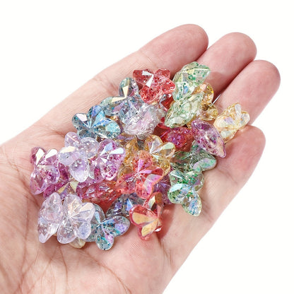Vibrant Transparent Acrylic Butterfly Beads