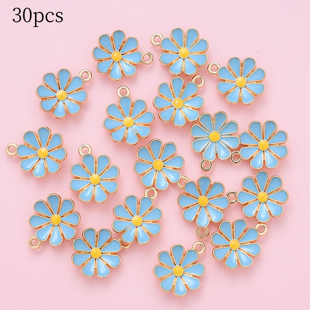 Color Block Daisy Enamel Charms