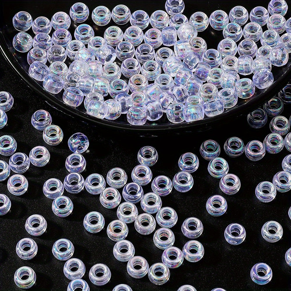 100pcs 5x9mm Shiny Laser Color Acrylic Pony Beads