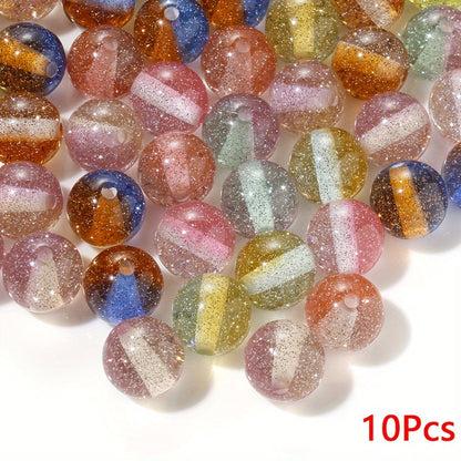 Gold Sprinkle Round Acrylic Beads
