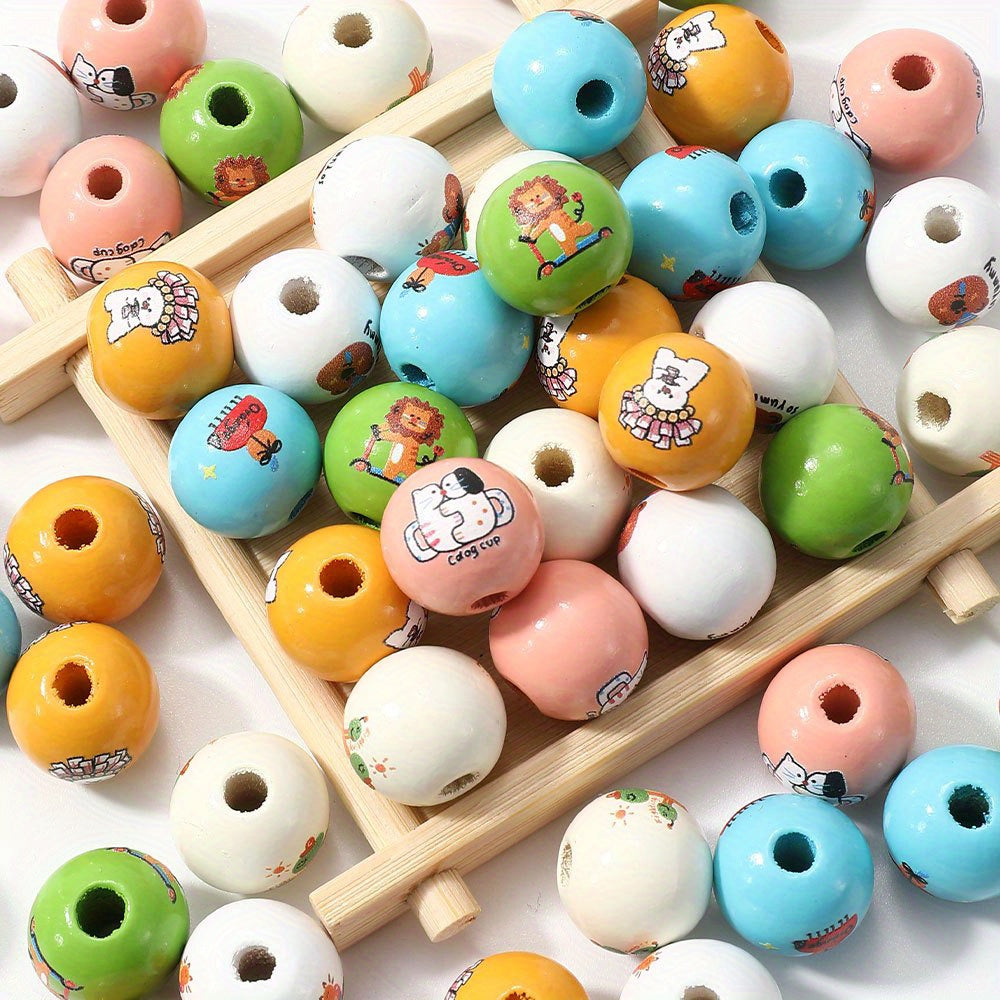 Mixed Round Wooden Beads