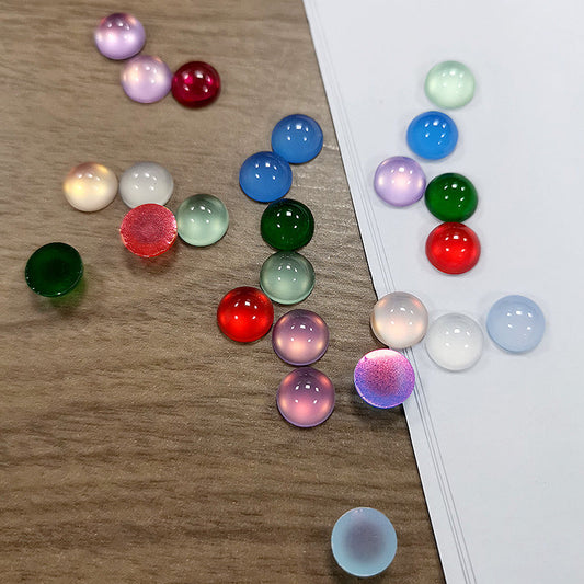 Cat Eye Resin Semicircle Beads