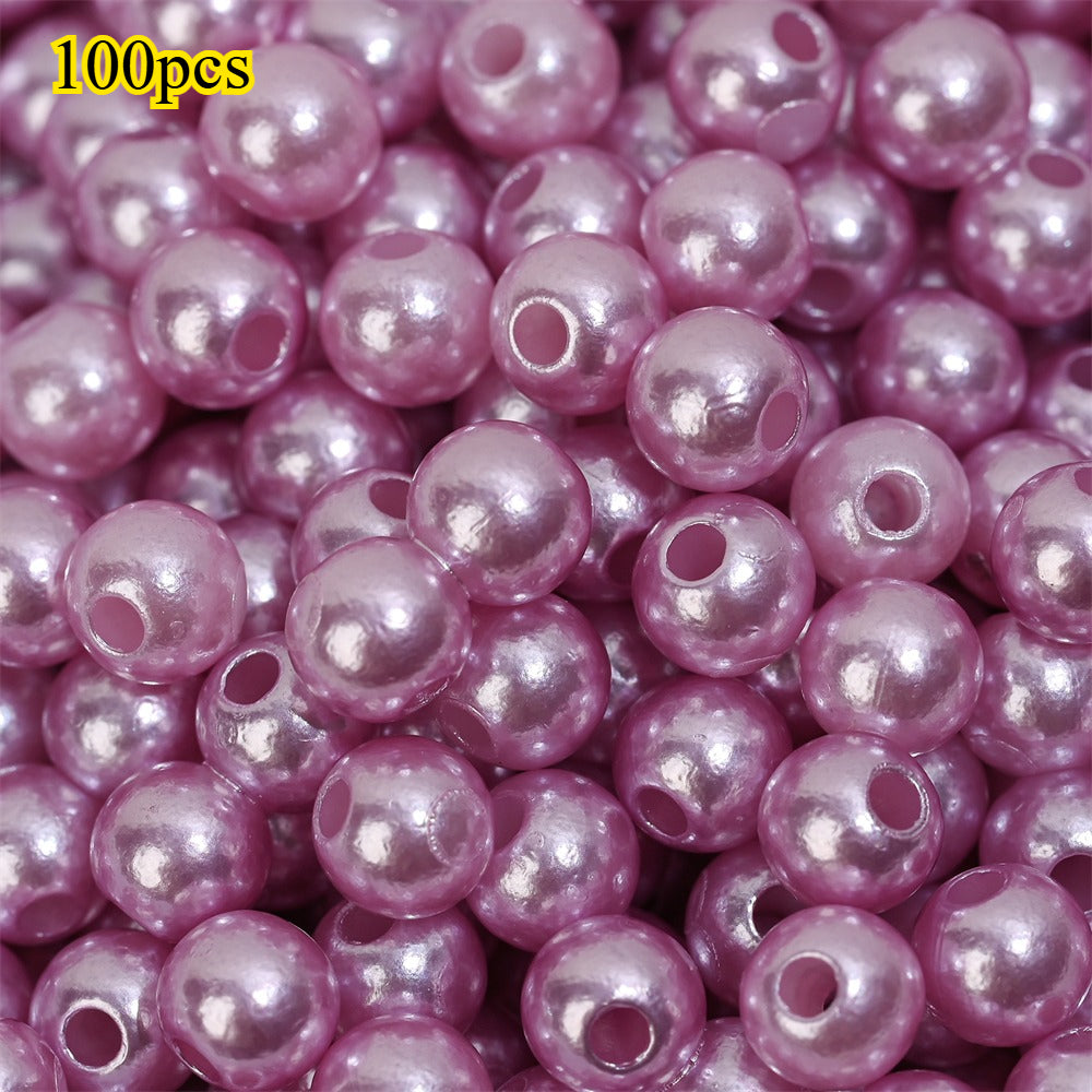 100pcs Random Colorful 8mm Round Acrylic Spacer Beads