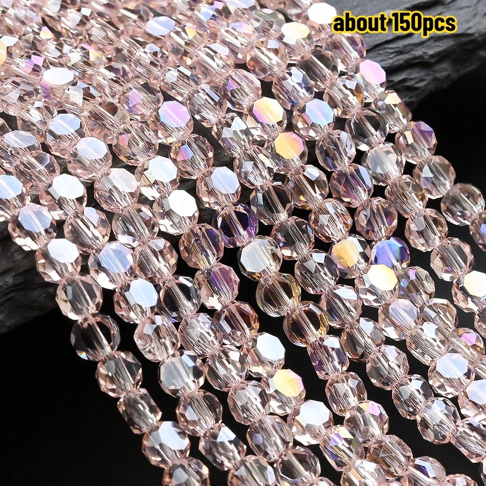 Multicolor AB Faceted Glass Beads
