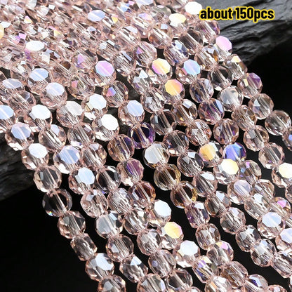 Multicolor AB Faceted Glass Beads