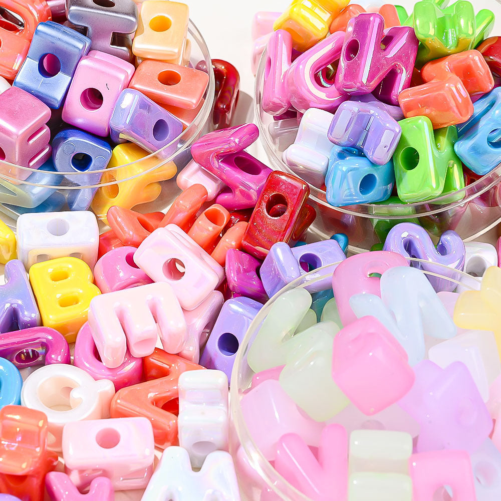 Colorful Alphabet Acrylic Beads