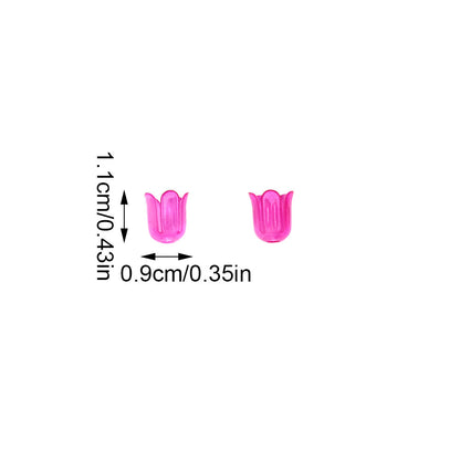 2026 New Arrival 10×11mm Gradient Flower Acrylic Bead Caps