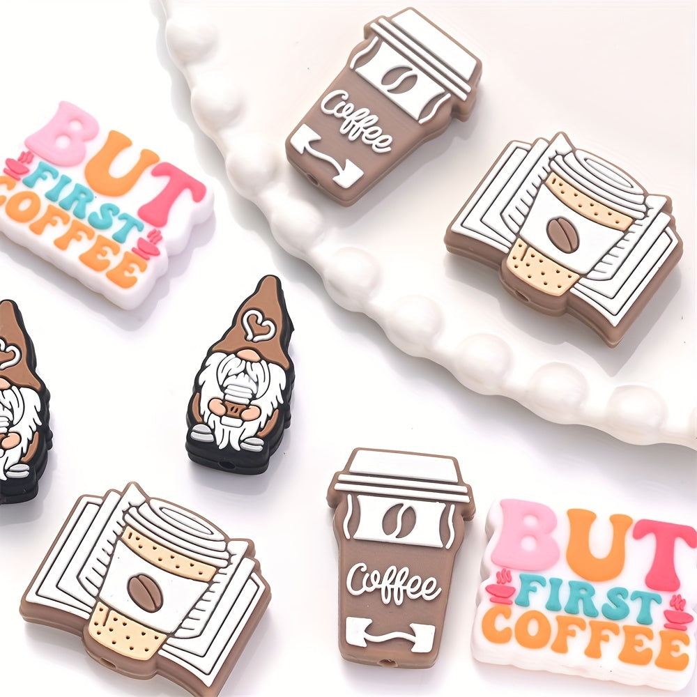 20pcs 14-30mm Coffee Gnome Silicone Beads