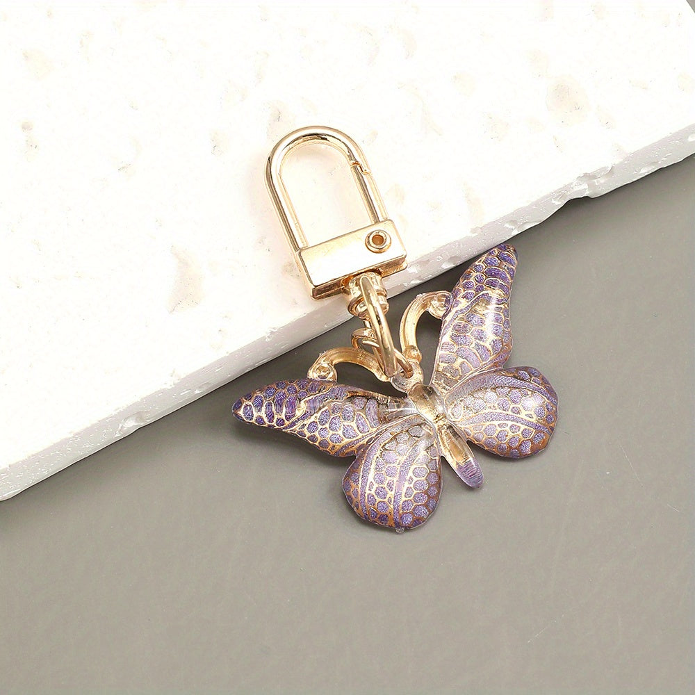 Purple Butterfly Acrylic Keychain