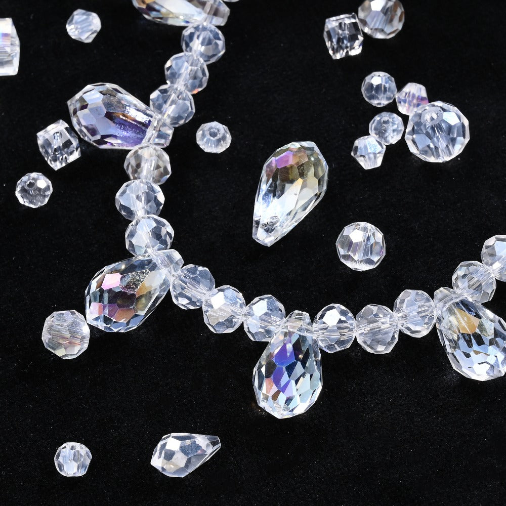 200pcs Clear AB Faceted Glass Beads