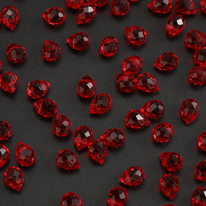 8x10 mm Glitter Strawberry Faceted Glass Beads