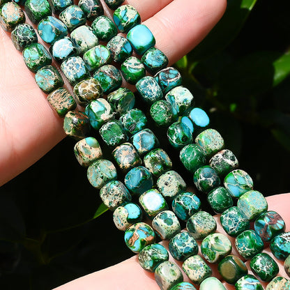 Dark Green Natural Stone Beads