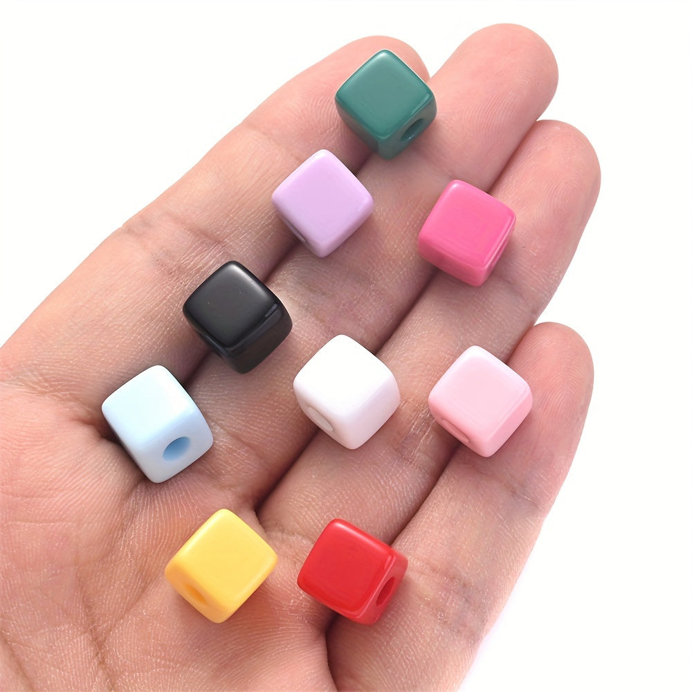 Mixed Color Square Acrylic Beads